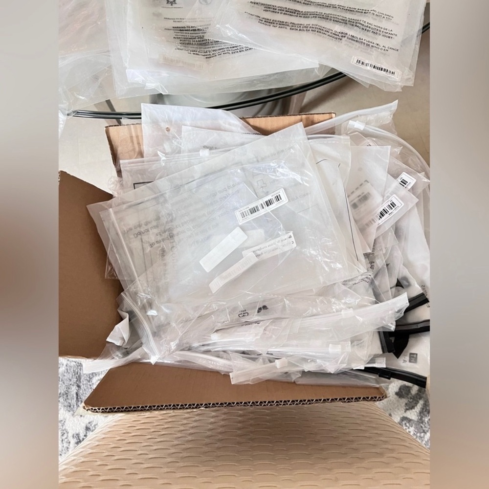 - 20ct   ASSORTED USED POLY SHIRT BAGS